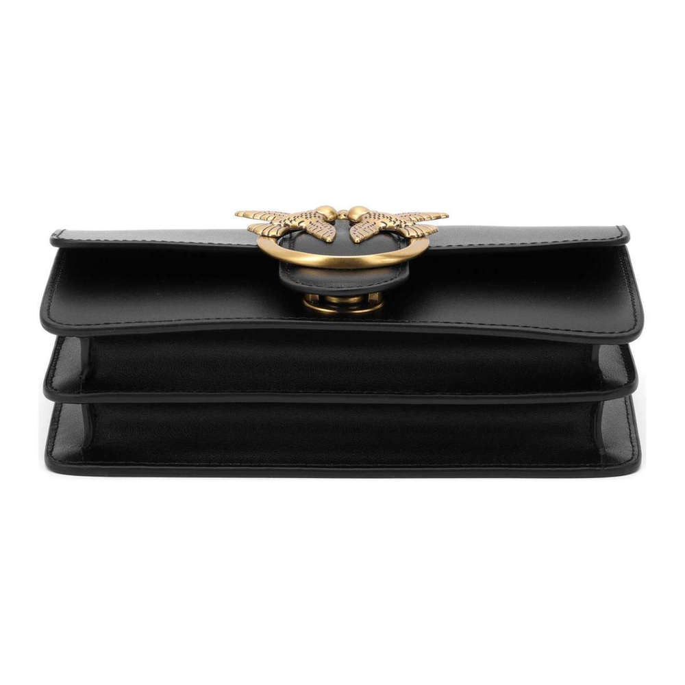 Сумка Pinko Simply Series Simple Rivet Chain Classic Grain Leather Bird Bag Swallow Bag Messenger Bag Shoulder Bag Mini Black Gold, 1P22JJ-Y7SP-Z99Q