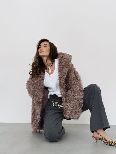 Шуба из овчины (розовый)