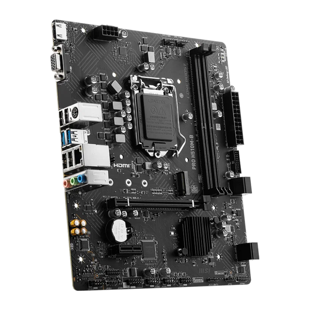 Мат. плата MSI PRO H510M-B (RTL) LGA1200 &lt;H470&gt; PCI-E Dsub+HDMI GbLAN SATAMicroATX 2DDR4