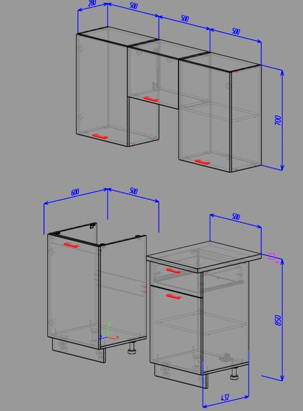 Кухонный гарнитур Розалия 1,5 м