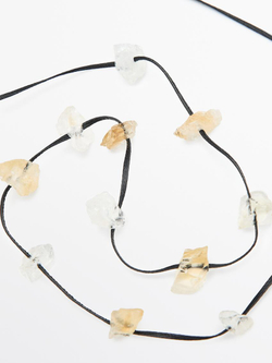 Massimo Dutti Ожерелье со стразами асимметричной формы, черный