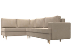 Диван угловой Сильвана левый угол, Бежевый, Велюр, 100839L
