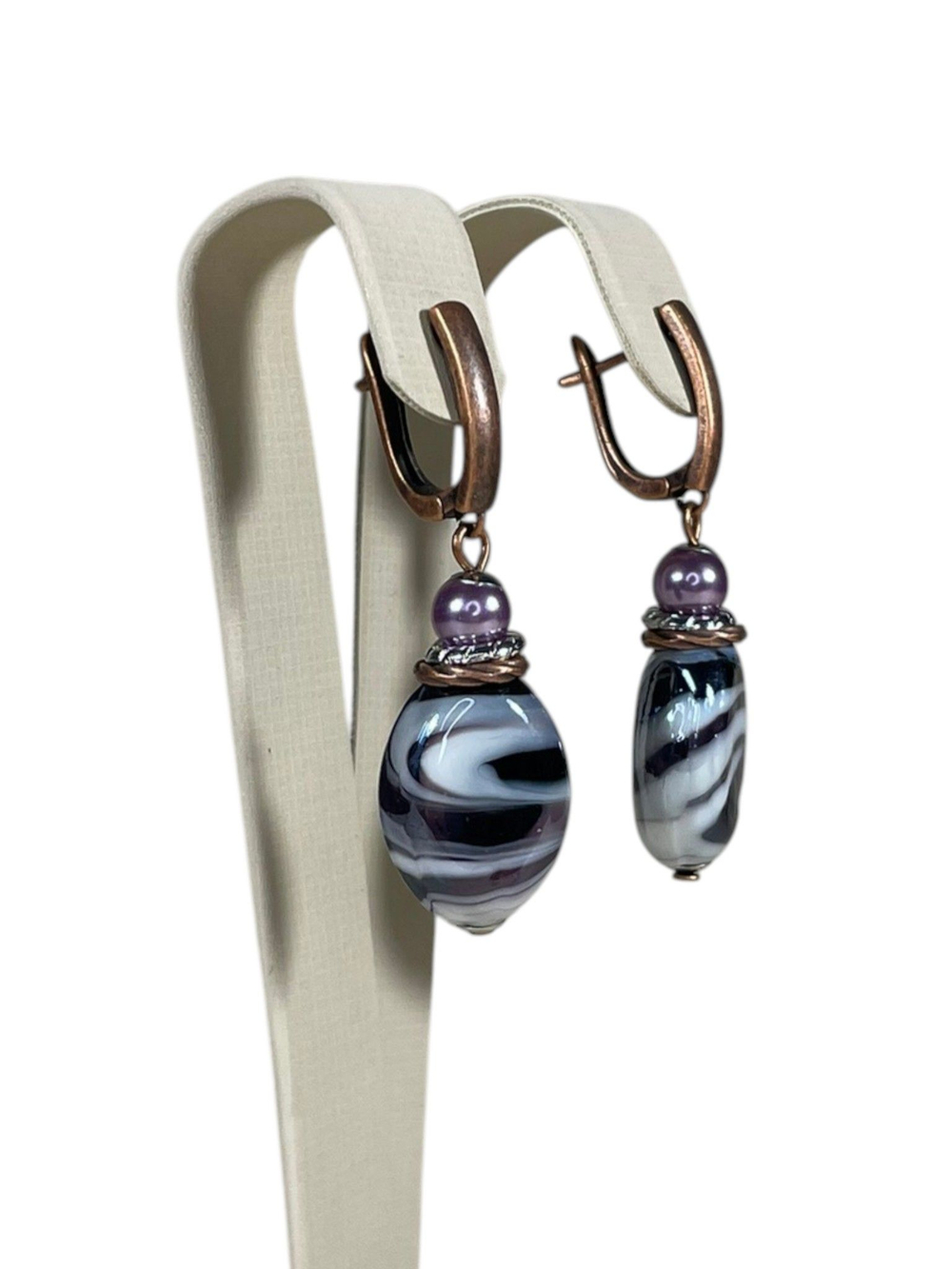 Комплект колье и серьги муранское стекло