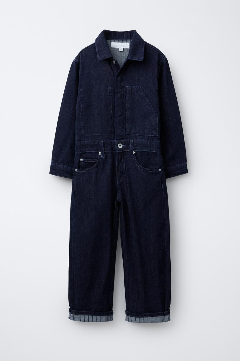 ZARA ДЖИНСОВЫЙ КОМБИНЕЗОН, СИНИЙ