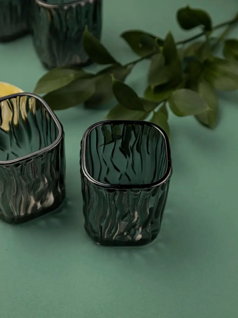 Набор бокалов под дерево 200 мл. 6 шт. черные