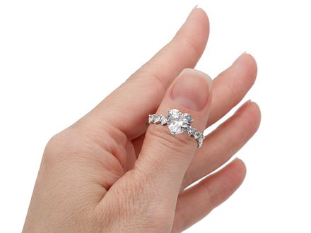 Кольцо "Сердце" 10мм с кристаллами