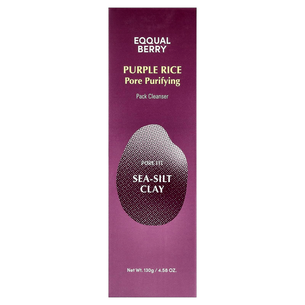 EQQUALBERRY, очищающая маска для пор с фиолетовым рисом, 130 г (4,58 унции)