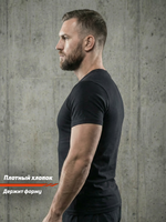 Футболка спортивная хлопковая мужская черная LEGENDA Рать красная