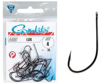 Крючки Gamakatsu F314 HOOKS BLACK разм. 04 25шт.