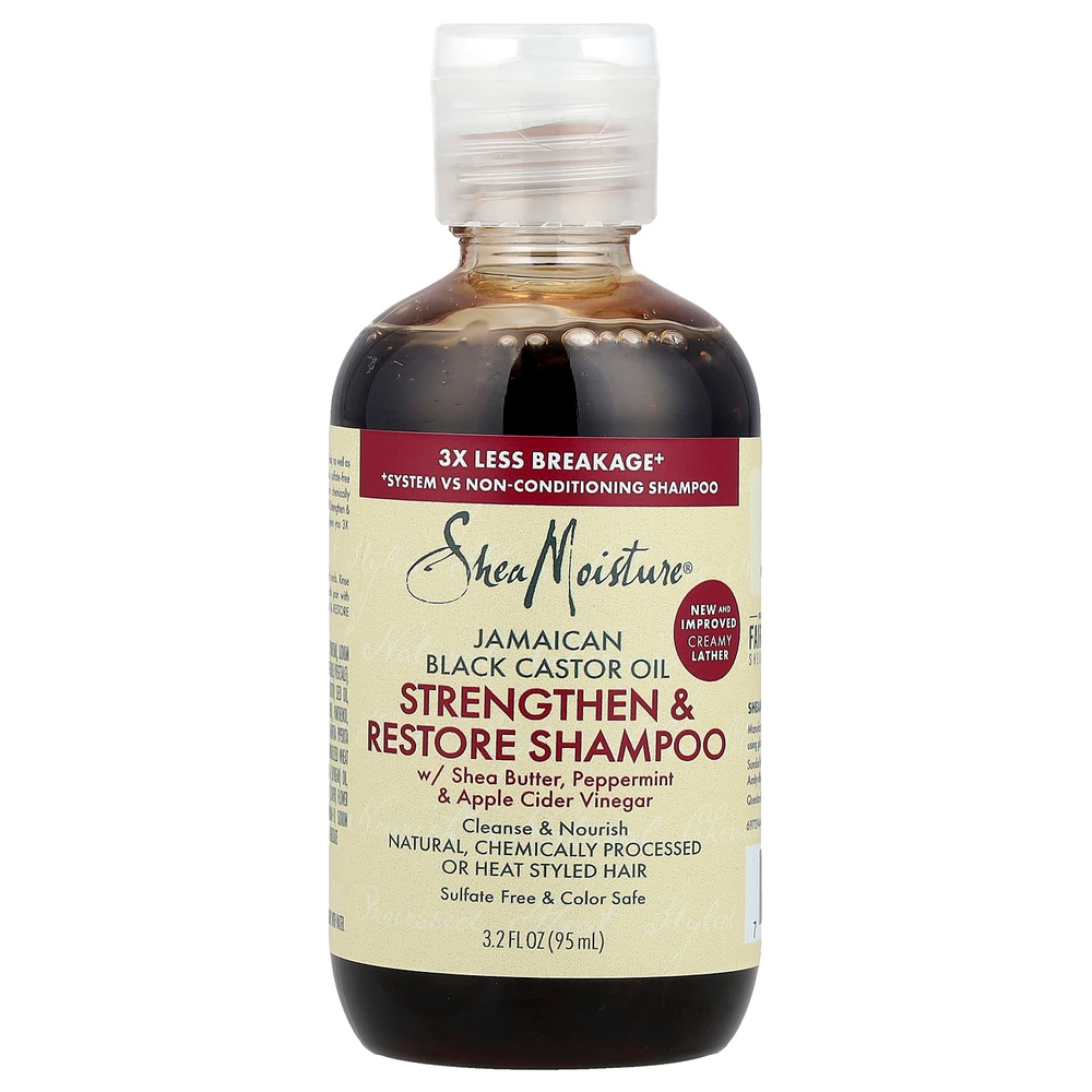 SheaMoisture, Ямайское черное касторовое масло, шампунь для укрепления и восстановления, 95 мл (3,2 жидк. унц.)