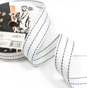 Лента Полиэстер в пунктирную полоску Белая