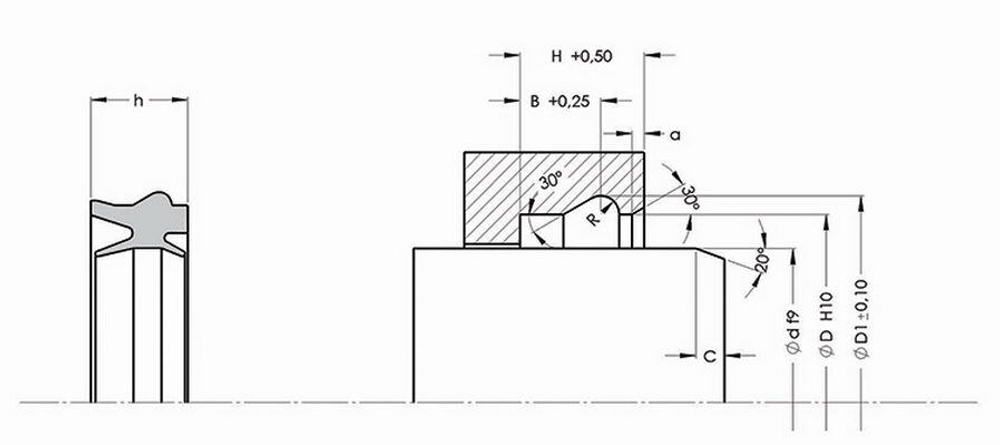 A852-018/1 PU Пневматическое грязесъёмное уплотнение штока 18-26-10,4