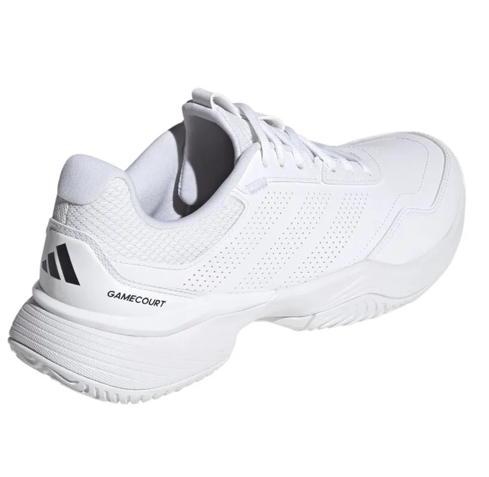 Мужские кроссовки теннисные Adidas GameCourt 3 Synthethic Leather M - cloud white/ cloud white/core black