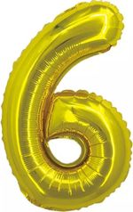 Шар с клапаном (16"/41 см) Цифра, 6, Золото