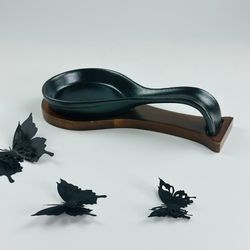 Lenardi 235-029 Ложка подставка 23см на подставке BLACKWOOD в под.уп.(х24)Фарфор