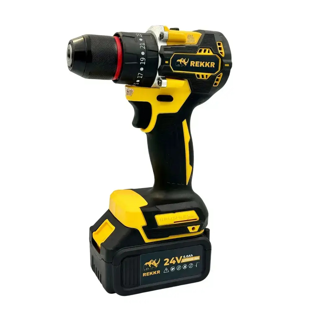 Набор 4в1 REKKR ST041YL, шуруповерт, гайковерт, перфоратор, ушм, 4 аккумулятора 24В 6.0Ач, расширенная комплектация