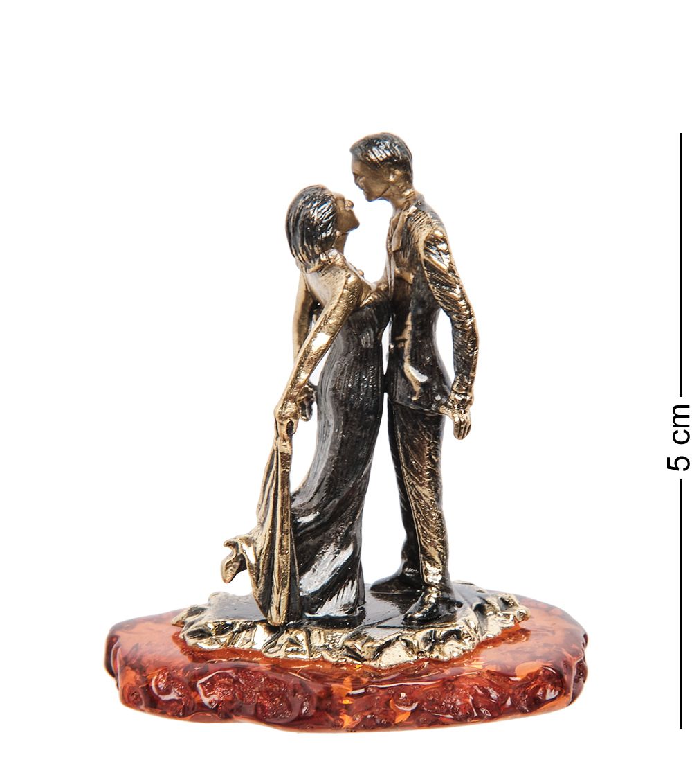AM-1155 Фигурка «Свадебный танец» (латунь, янтарь)