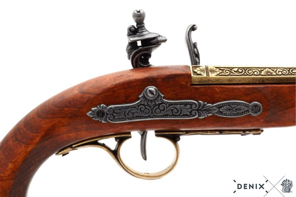 Пистоль кремневый под левую руку, Европа 18 век, латунь DE-1129-L