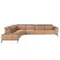 Диван модульный 5-ти местный 6281 с левым шезлонгом из светло-коричневой кожи