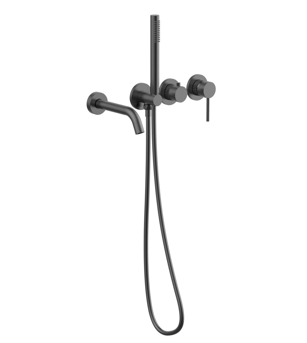 Смеситель для ванны Грув (Groove) Vincea VBTW-4G1GM, встраиваемый, вороненая сталь