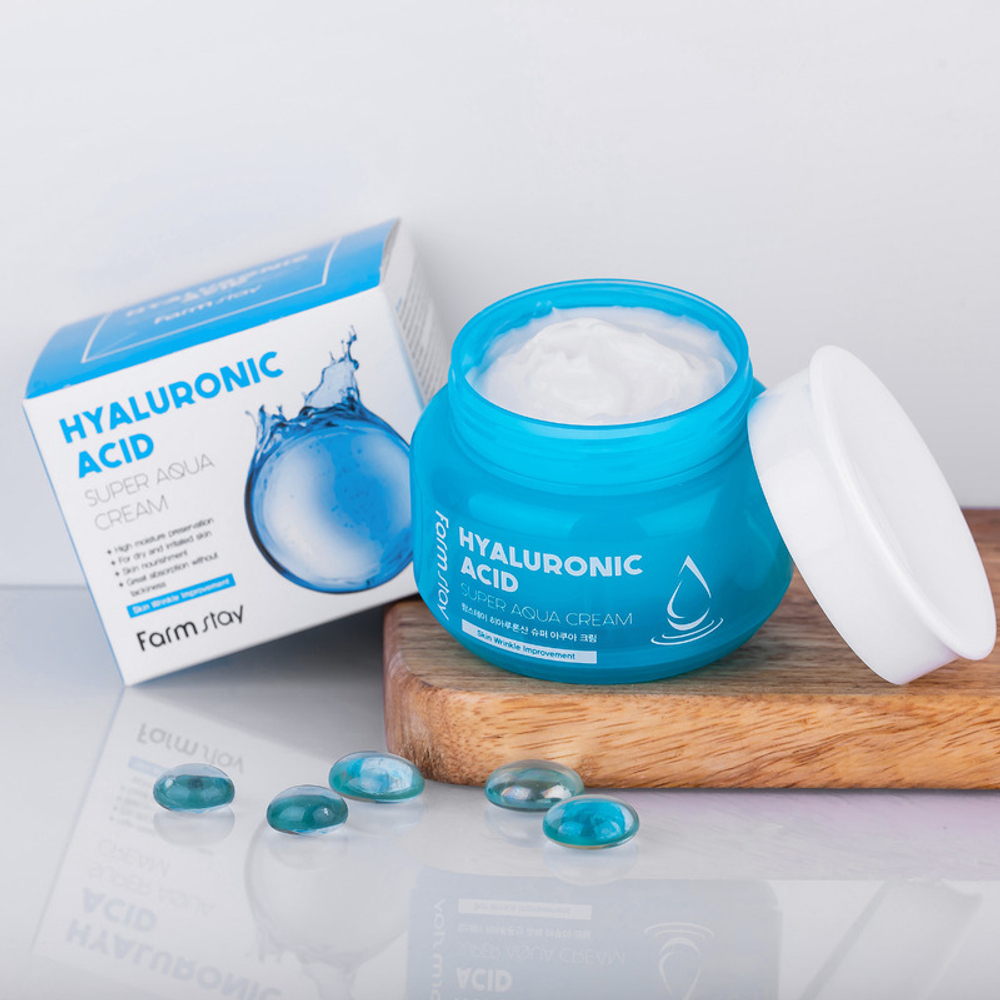Farm Stay Hyaluronic Acid Super Aqua Cream суперувлажняющий крем с гиалуроновой кислотой