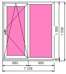 Пластиковое окно 1500 х 1330 ТермА Эко