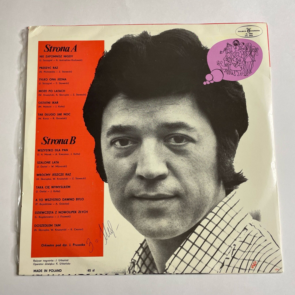 Винтажная виниловая пластинка LP Jerzy Polomski Nie Zapomnisz Nigdy (Польша 1972)