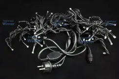 Светодиодная мерцающая бахрома 3*0.6 м., 220V, 100 синих LED ламп, черный каучук, соединяемая, Winner (b.02.7B.100+)