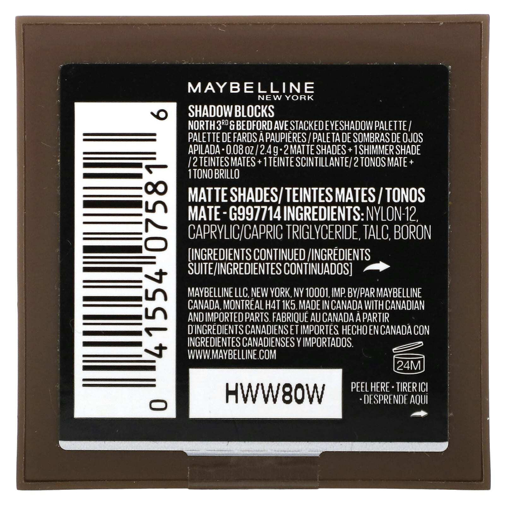 Maybelline, тени для лица, 30 North 3nd & Bedford Ave, 2,4 г (0,08 унции)
