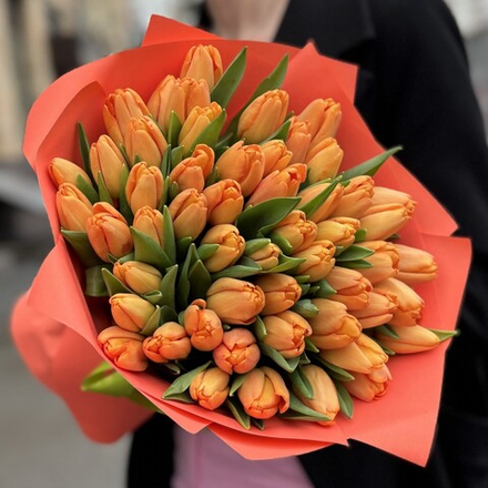 Букет из тюльпанов "Orange Colors"