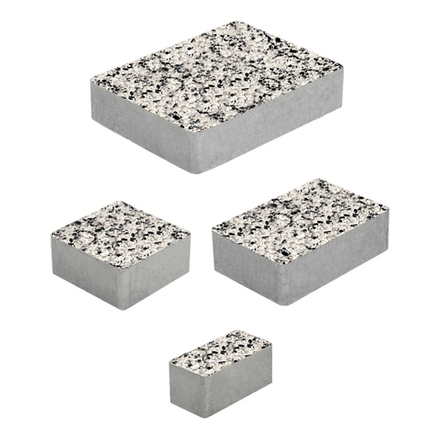 Тротуарная плитка МЮНХЕН - Стоунмикс Белый с черным, комплект из 4 видов плит