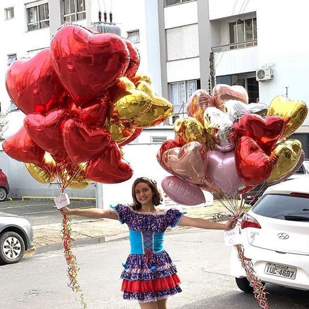 Шар (18" /46 см) Сердце, Розовый 1 шт.