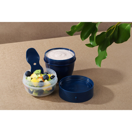 Контейнер двухуровневый 515мл Sistema Renew синий