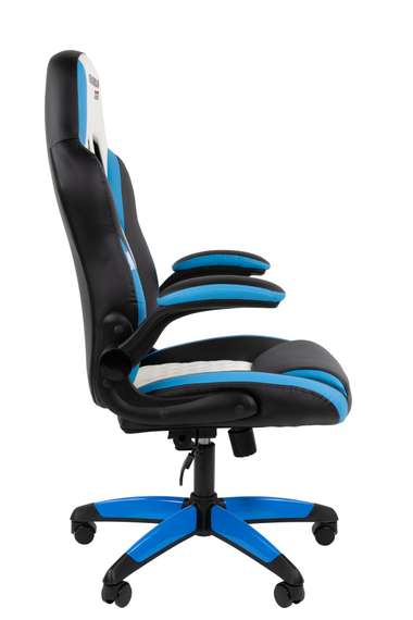 Офисное кресло Chairman Game 15 Россия экокожа черный/голубой/белый