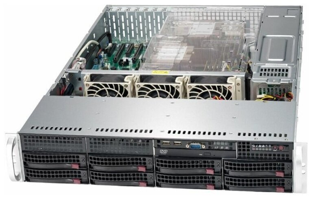 Сервер Supermicro SuperServer 6029P-TRT без процессора/без ОЗУ/без накопителей/количество отсеков 3.5" hot swap: 8/2 x 1000 Вт/LAN 10 Гбит/c