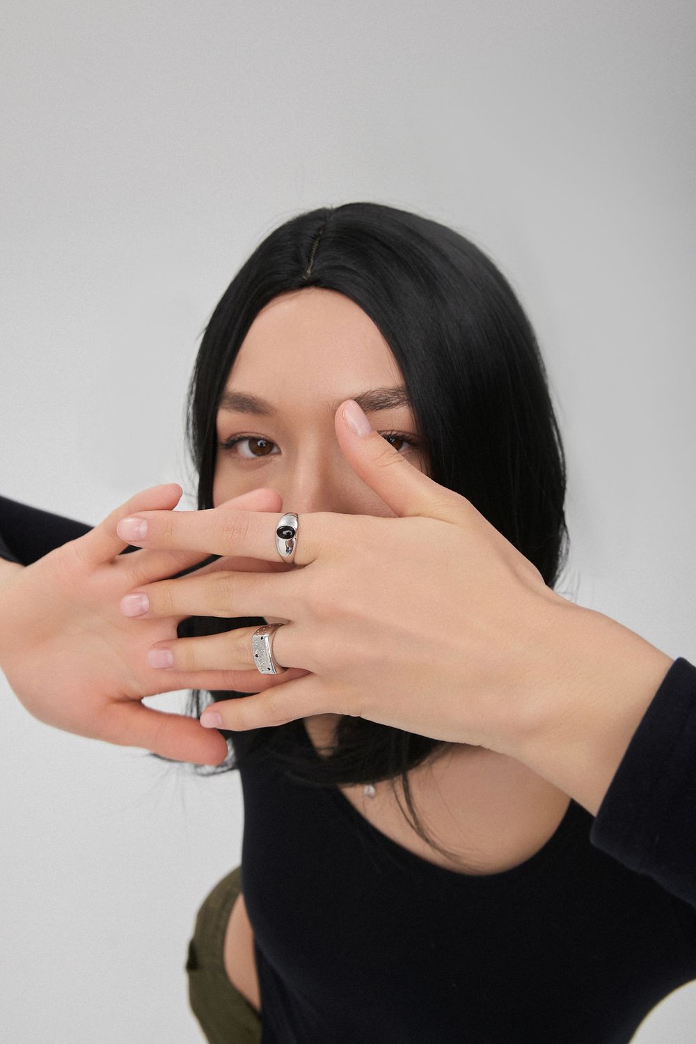 Кольцо Crystal EYE с черным агатом