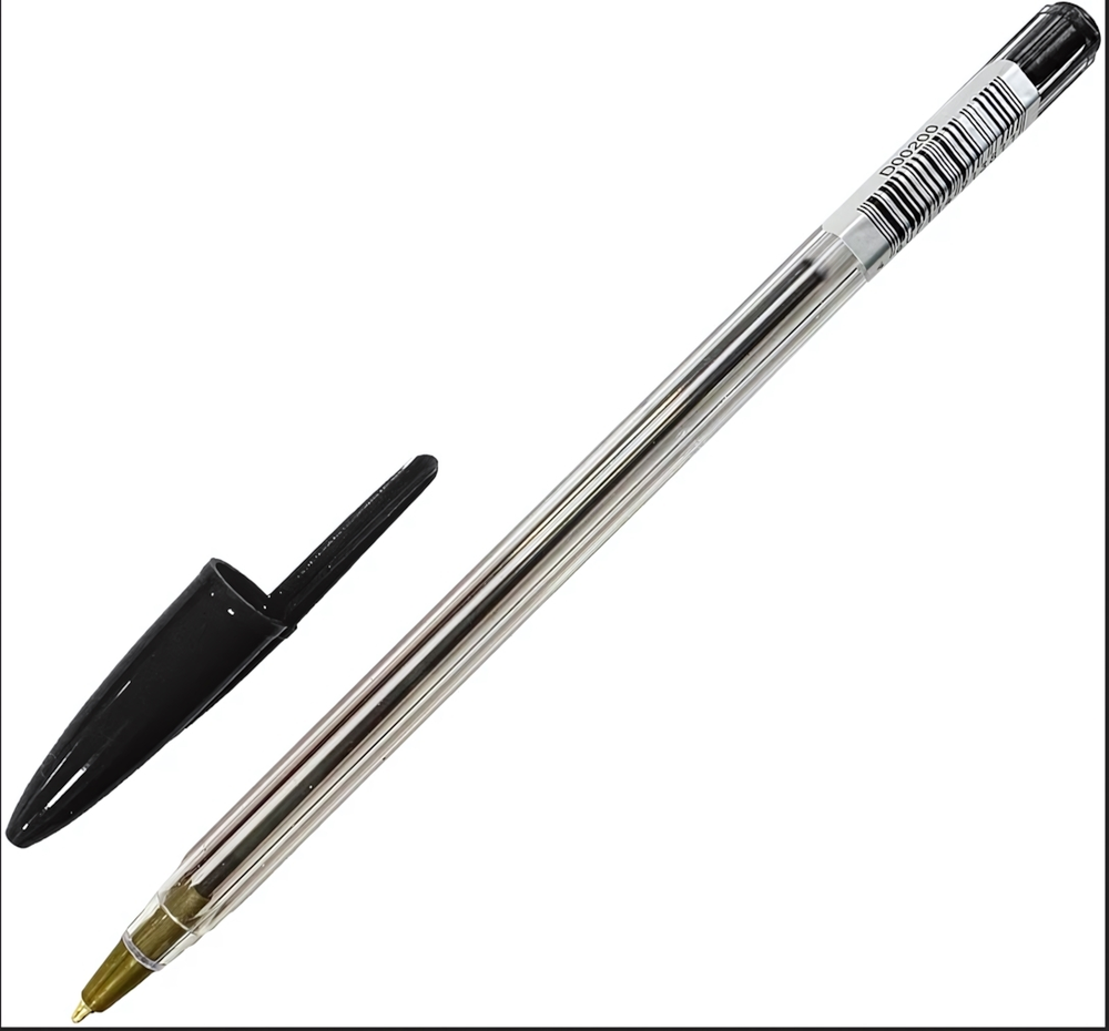 Ручка шариковая,прозр.корпус черная 1,0мм (DOLCE COSTO)