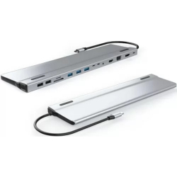 VCOM CU4703  Адаптер TypeC --&gt;3*USB3.0+2*USB2.0+VGA+RJ45+SD+TF+AUD+HDMI+DP+2*USB3.1 Data+PD[4895182217294]