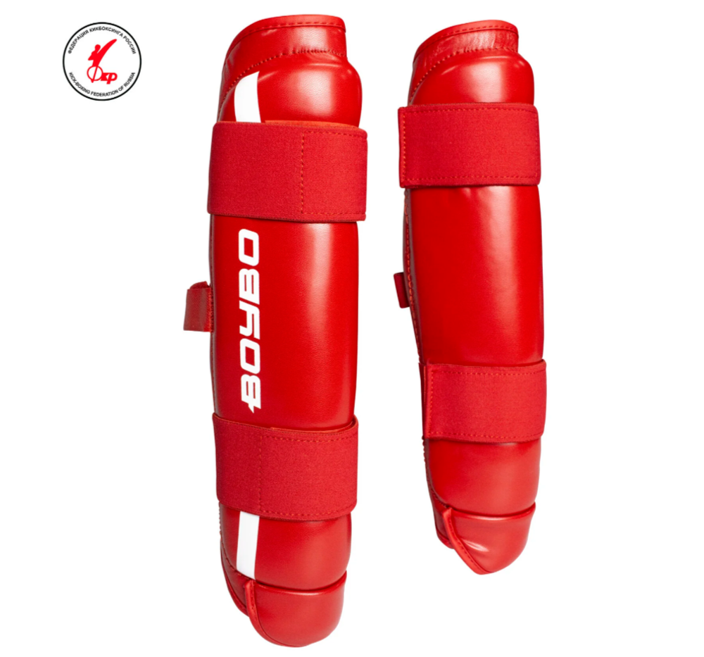 Защита голени BoyBo KNOCK OUT, IK-35 (одобрено ФКР) красный