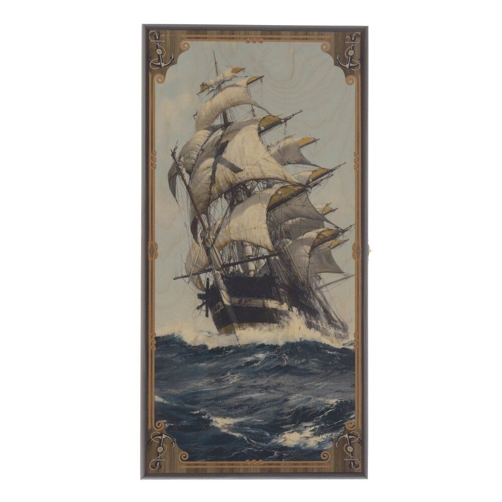 GAEM Игра настольная 2 в 1 ( шашки, нарды) "Морские", L50 W24,5 H4 см