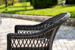 "Дольче" обеденная группа из искусственного ротанга, цвет графит