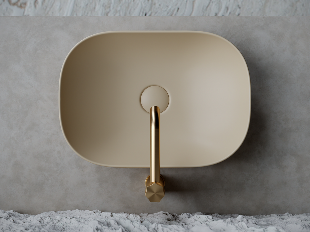 Умывальник чаша накладная прямоугольная (цвет Капучино Матовый) Element 455x325x135мм