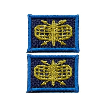 Нашивка петличная на липучке РТВ синий фон синий кант