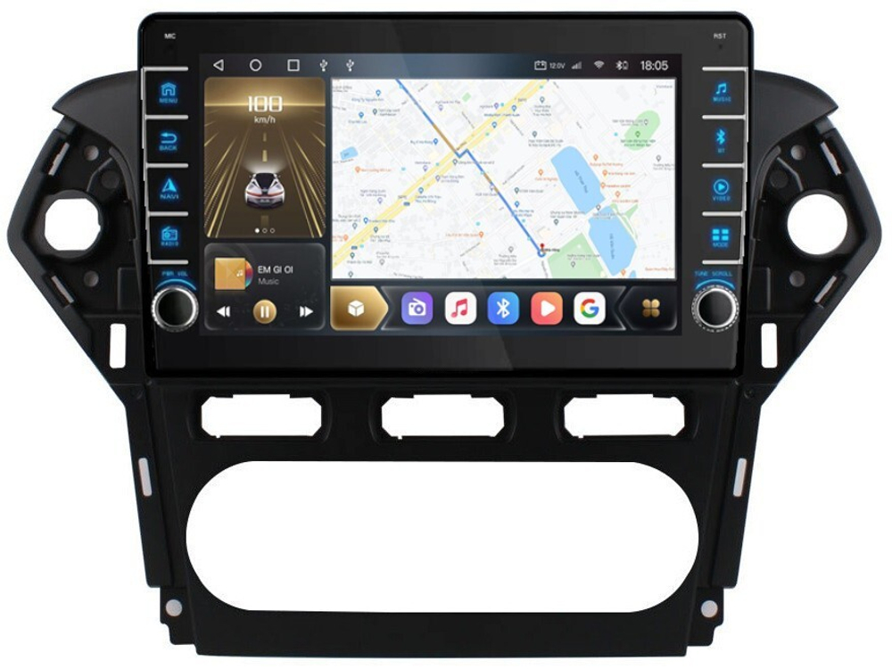 Магнитола для Ford Mondeo 4 2010-2014 - Carmedia OL-1281-1 (кнопки и крутилки), Android 12, TS10, CarPlay, 4G SIM-слот