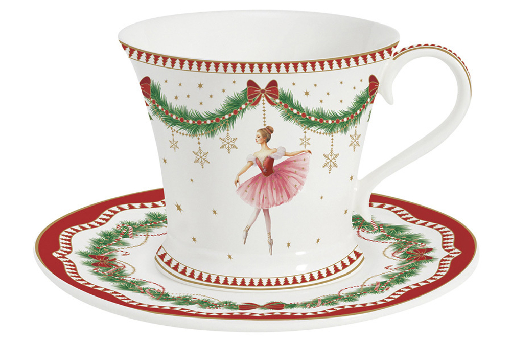 Чайная пара 200мл Easy Life Magie de Noel Щелкунчик и фея белая