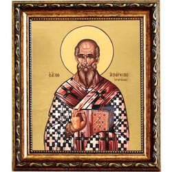 Аверкий Иерапольский, равноапостольный епископ. Икона на холсте.