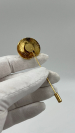 Брошь булавка с цветком с эмалью в технике клуазоне