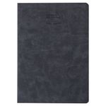 Тетрадь 48 л. в клетку обложка фактурный кожзам, сшивка, A5 (147х210мм), ЧЕРНЫЙ, BRAUBERG SKY, 403867