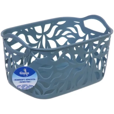 Корзина для хранения «ЭЛЛАДИО», цвет лазурный, 24*17,5*12см (лейбл Селфи)