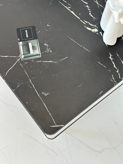 Тумба под телевизор на ножках ROYAL 5029 эко (Мрамор Неро-Черный)